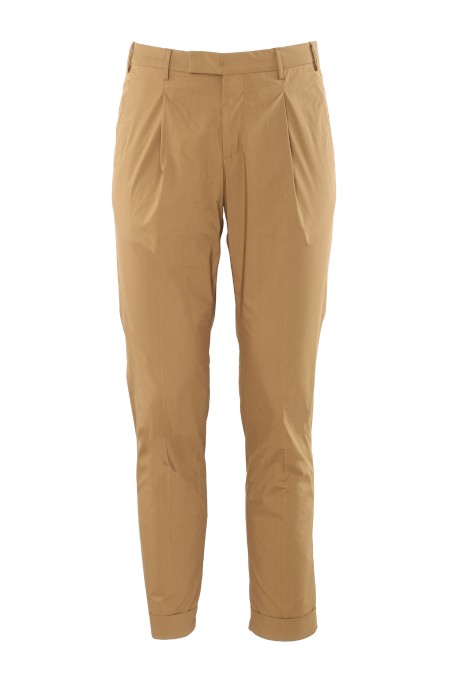 Shop PT01  Trousers: PT01 cotton blend trousers.
Button and zip closure.
Pleated in front.
Regular fit.
Composition: 55% cotton, 39% polyamide, 6% elastane.
Made in Tunisia.. COASMAZA0CL1 NU69-0060